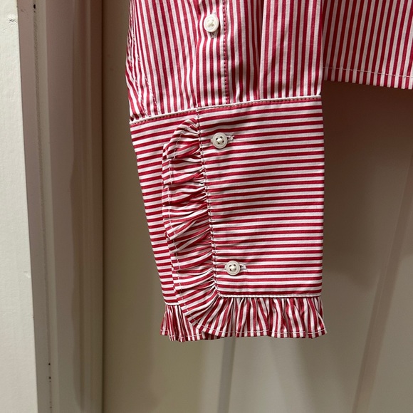 NWT J. Crew Ruffle Trim Crop Button Down Shirt M - Picture 3 of 7